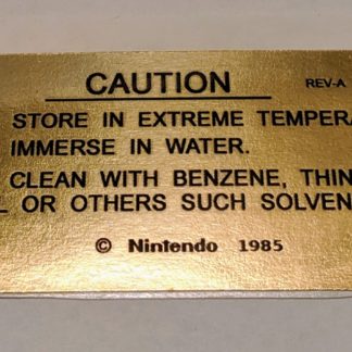 Custom NES Cartridge Back Label (Gold)