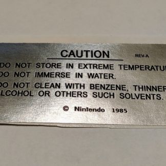 Custom NES Cartridge Back Label (Silver)